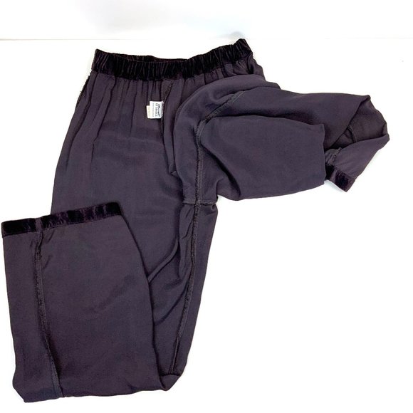 VTG CP Shades San Francisco Crushed Velvet Pants Logenlook Elastic Waist Sz S -M - Picture 13 of 16